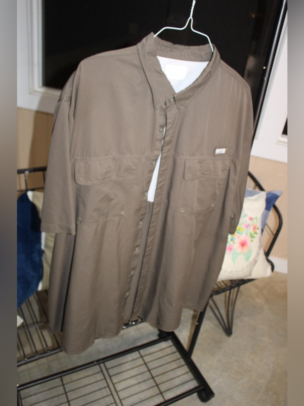 Men’s Vented Fishing Shirt | Brown Short Sleeve Outdoor Button-Up